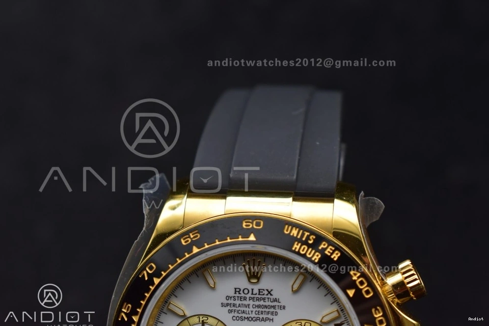 QF SH4131 White Daytona 1:1 (Weighted) Best on Edition Oysterflex 126518 V6 Dial Strap 0313